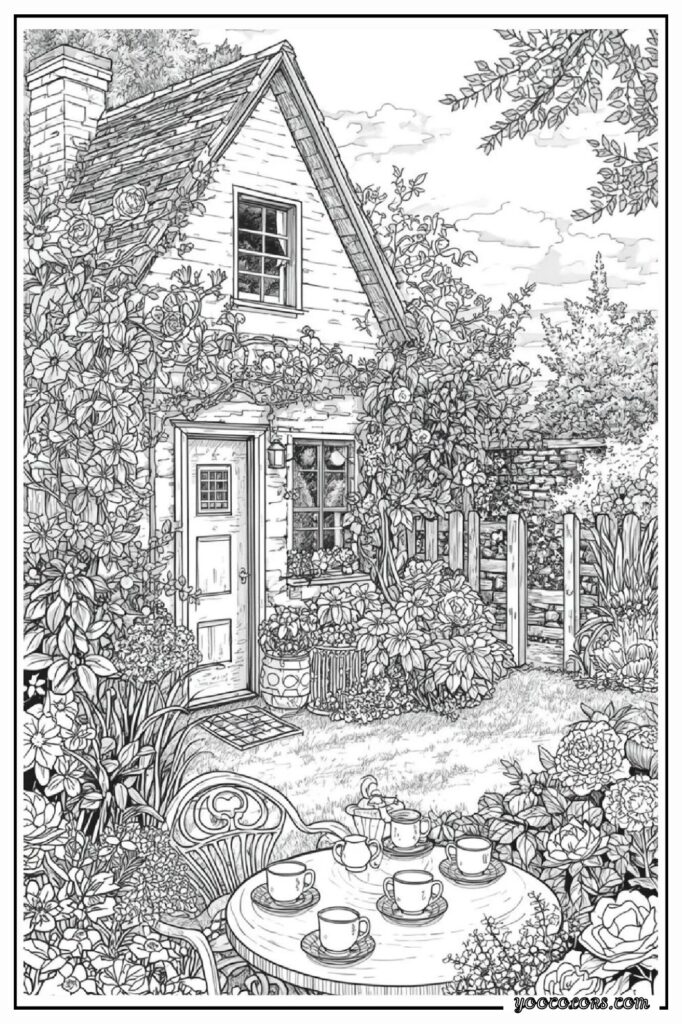 65+ Beautiful Cottagecore Coloring Pages for Relaxation and Creativity 29 cottage core COLORING PAGES 28 pdf