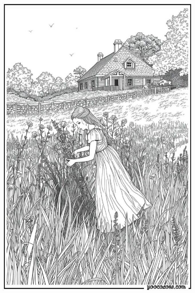 65+ Beautiful Cottagecore Coloring Pages for Relaxation and Creativity 8 cottage core COLORING PAGES 8 pdf
