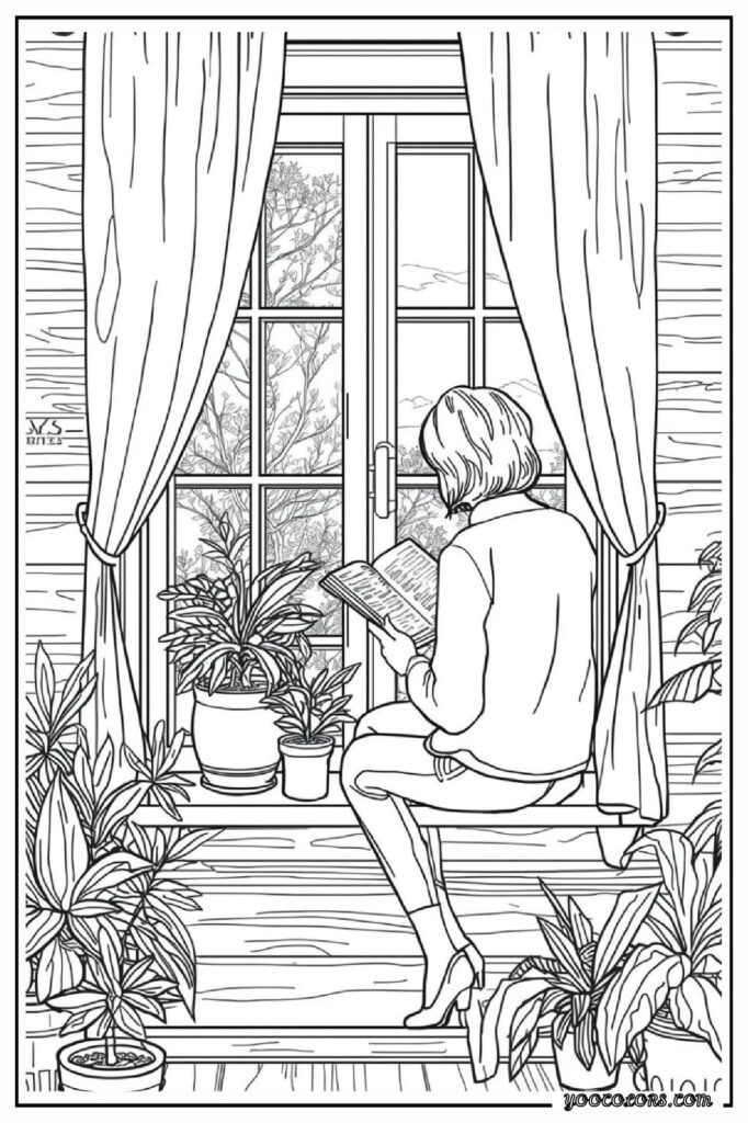 65+ Beautiful Cottagecore Coloring Pages for Relaxation and Creativity 11 cottage core COLORING PAGES 9 pdf