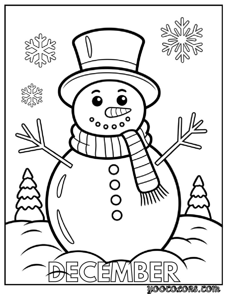 December Coloring Pages 12 Unique Free Printasble Designs 3 december coloring pages snowman pdf