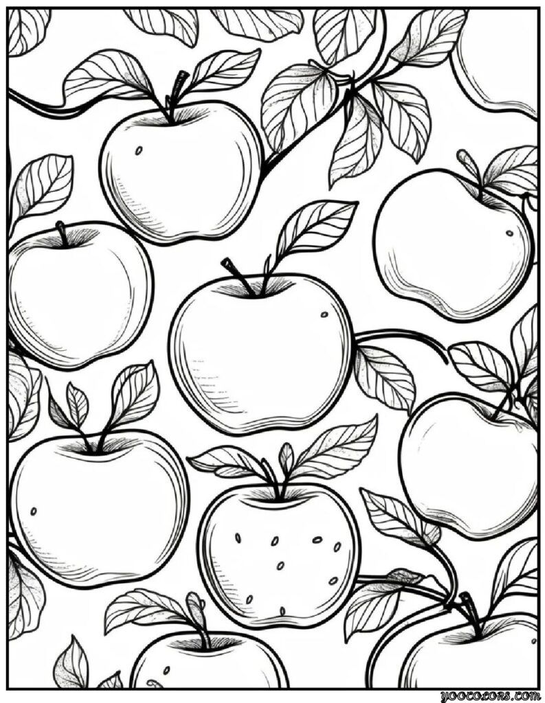 Fall Coloring Pages for Adults 19 Creative Designs to Inspire Relaxation 16 fall coloring pages for adults Crisp apples with leaf accents pdf