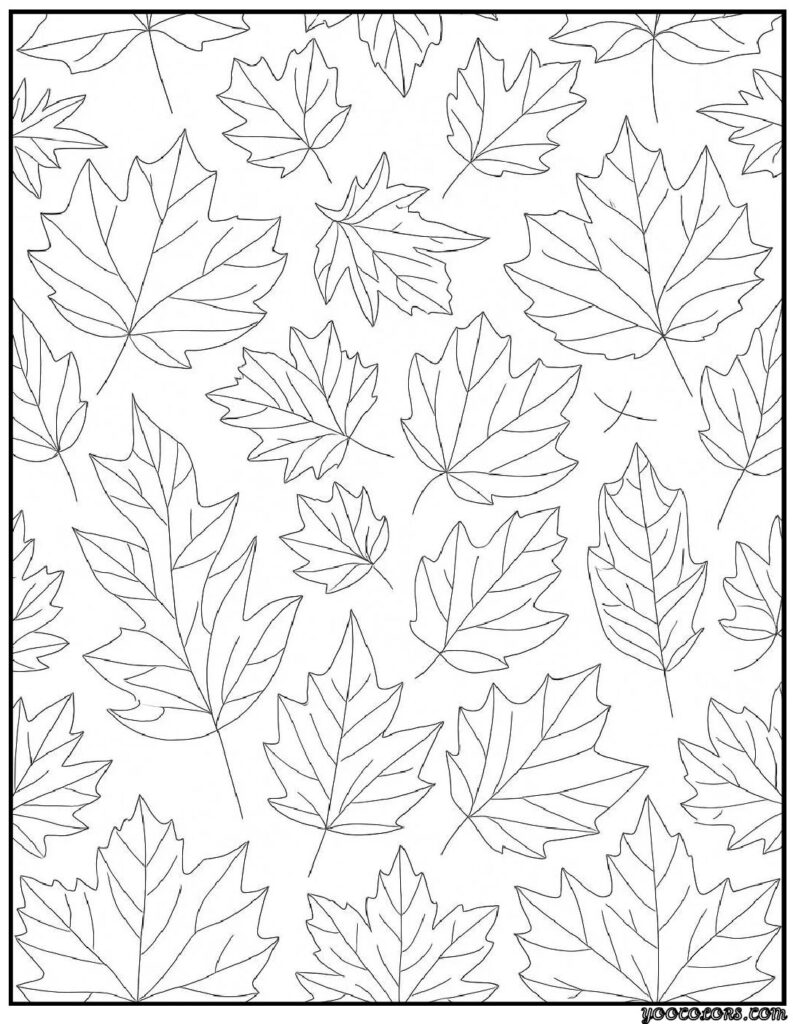 Fall Coloring Pages for Adults 19 Creative Designs to Inspire Relaxation 4 fall coloring pages for adults Intricate leaf patterns featuring maples and oaks pdf