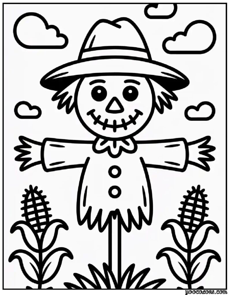 Fall Coloring Pages for Kids: Fun, Free & Creative Autumn Printables 7 fall coloring pages for kids happy scare crow 1 pdf