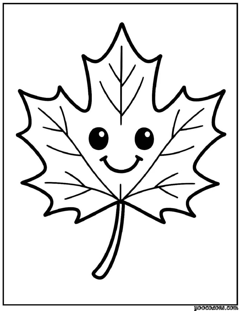 Fall Coloring Pages for Kids: Fun, Free & Creative Autumn Printables 4 fall coloring pages for kids smiling maple leaf pdf