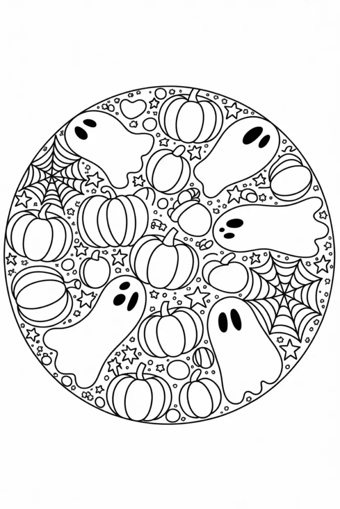 Halloween Coloring Pages Ghost: Free Printables for Kids & Adults 16 ghost mandala halloween