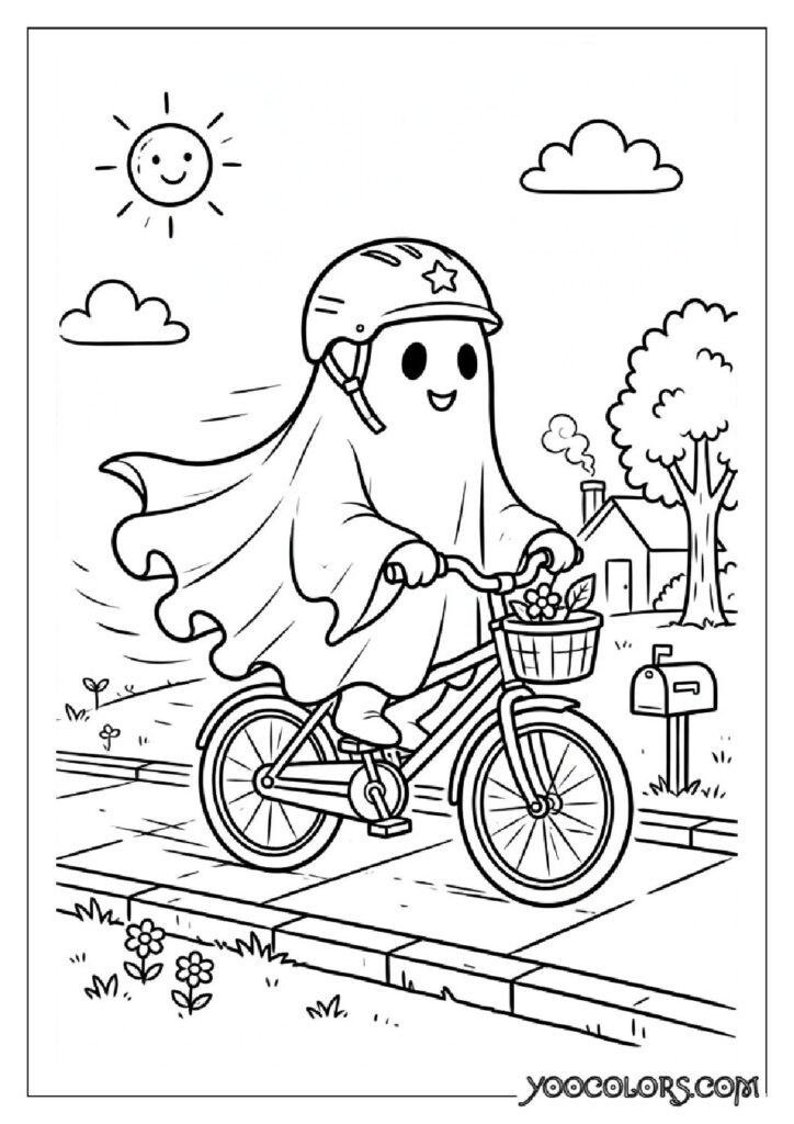 48 Halloween Coloring Pages for Fun and Creative Festive Activities 19 ghost bicycle coloring page pdf