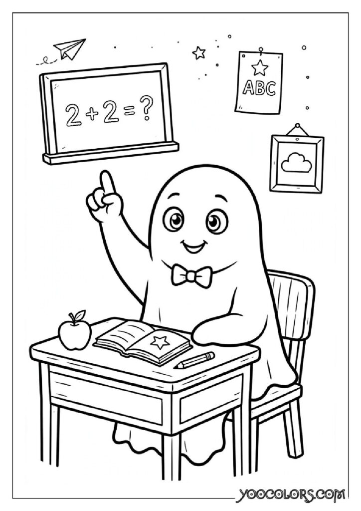 48 Halloween Coloring Pages for Fun and Creative Festive Activities 21 ghost raising hand coloring page pdf