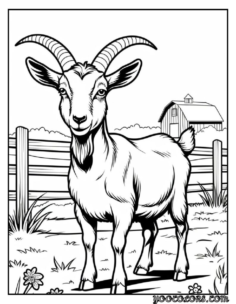 Farm Animal Coloring Pages: Top 20 Designs for Educational and Fun Activities 7 goat coloring pages pdf
