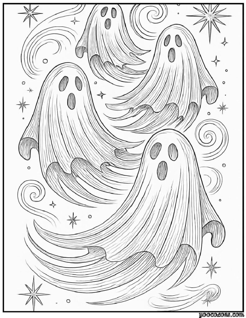 Halloween Coloring Pages for Adults: Intricate Spooky Designs to Print 9 halloween coloring pages for adults ghosts 1 pdf