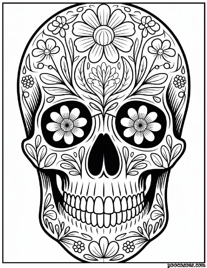 Halloween Coloring Pages for Adults: Intricate Spooky Designs to Print 6 halloween coloring pages for adults skull with floral pattern 1 2 pdf