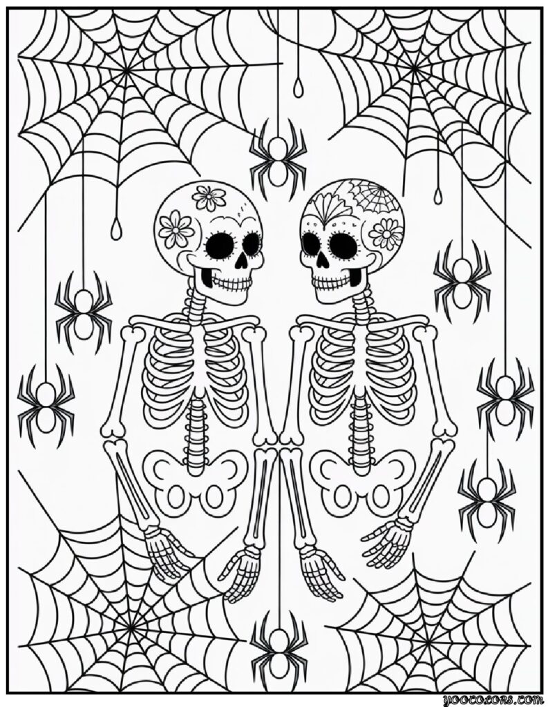 Halloween Coloring Pages for Adults: Intricate Spooky Designs to Print 11 halloween coloring pages for adults skulls with cobweb pdf