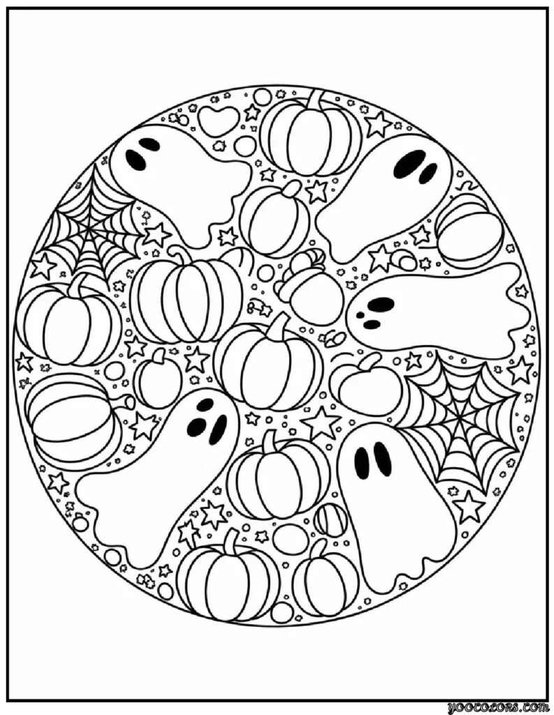 Halloween Coloring Pages Ghost: Free Printables for Kids & Adults 6 halloween coloring pages ghost ghost mandala pdf