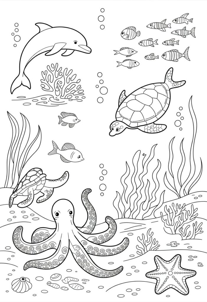 Sea Creature Coloring Pages: Top 20 Designs for Creative Fun 25 image 1