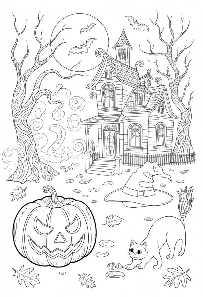 Halloween Coloring Pages Printable Featuring Classic Icons and Spooky Fun for All Ages 2 halloween coloring pages printable