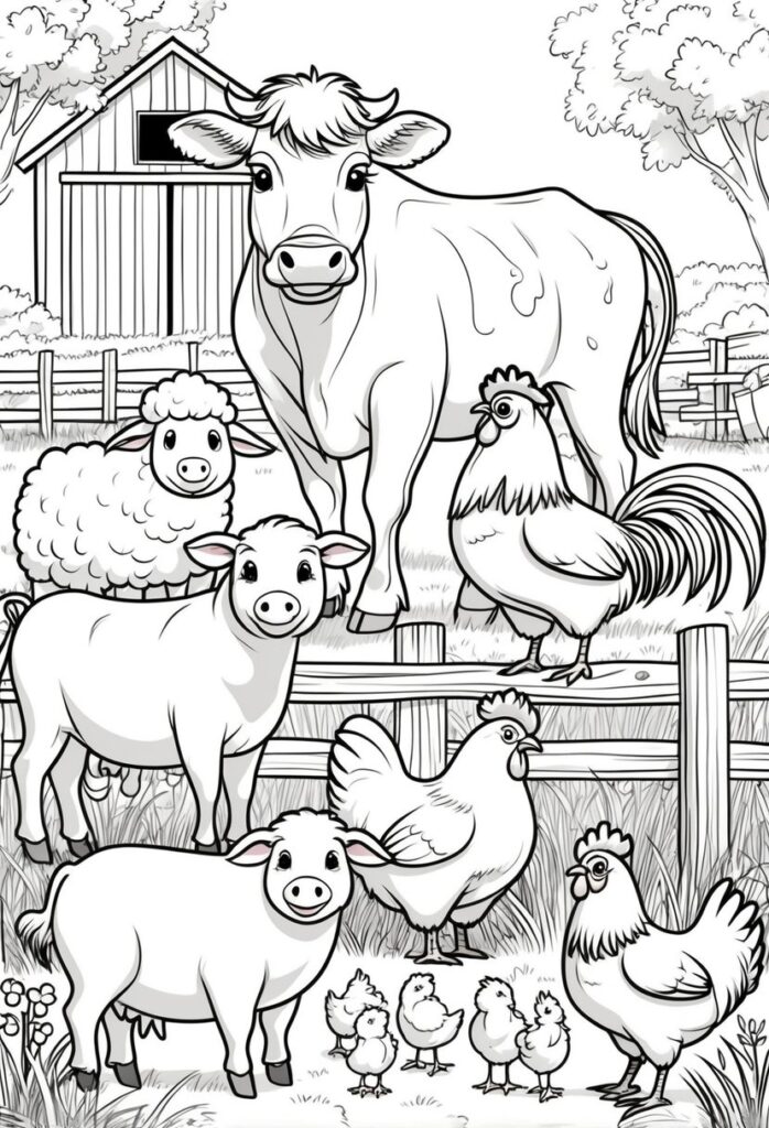 Farm Animal Coloring Pages: Top 20 Designs for Educational and Fun Activities 2 farm animal coloring pages