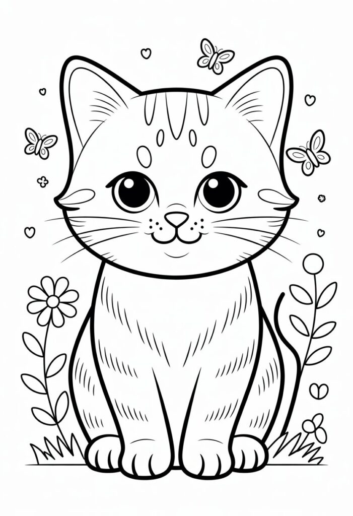 Printable Cute Cat Coloring Pages 20 Best Designs for All Ages 2 Printable Cute Cat Coloring Pages