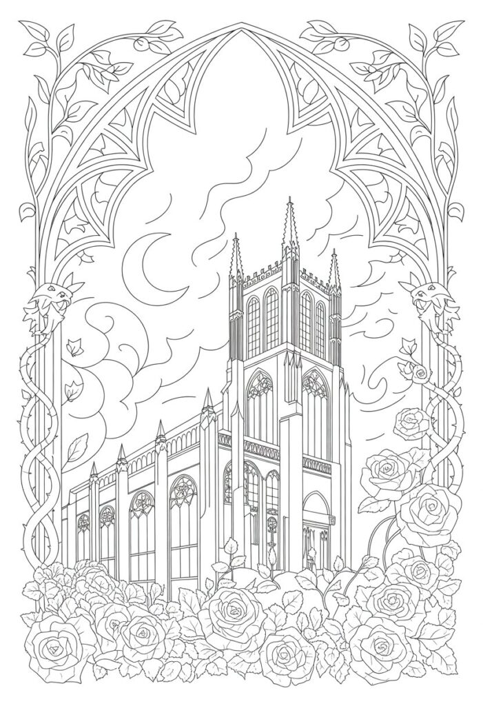 Gothic Coloring Pages for Adults: Top 20 Designs to Download as PDF and Png Files. 2 Gothic Coloring Pages For Adults