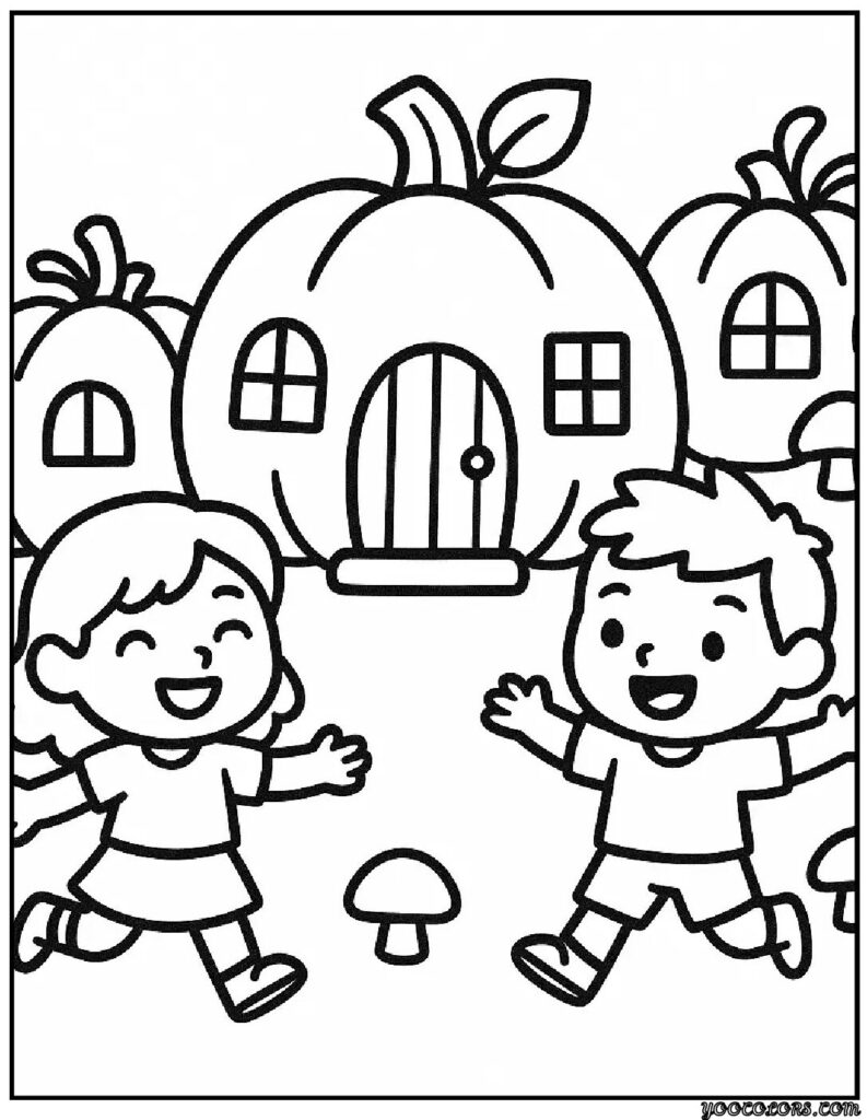 Pumpkin Coloring Pages: Fun, Printable, and Perfect for Fall 22 pumpkin village.webp pdf