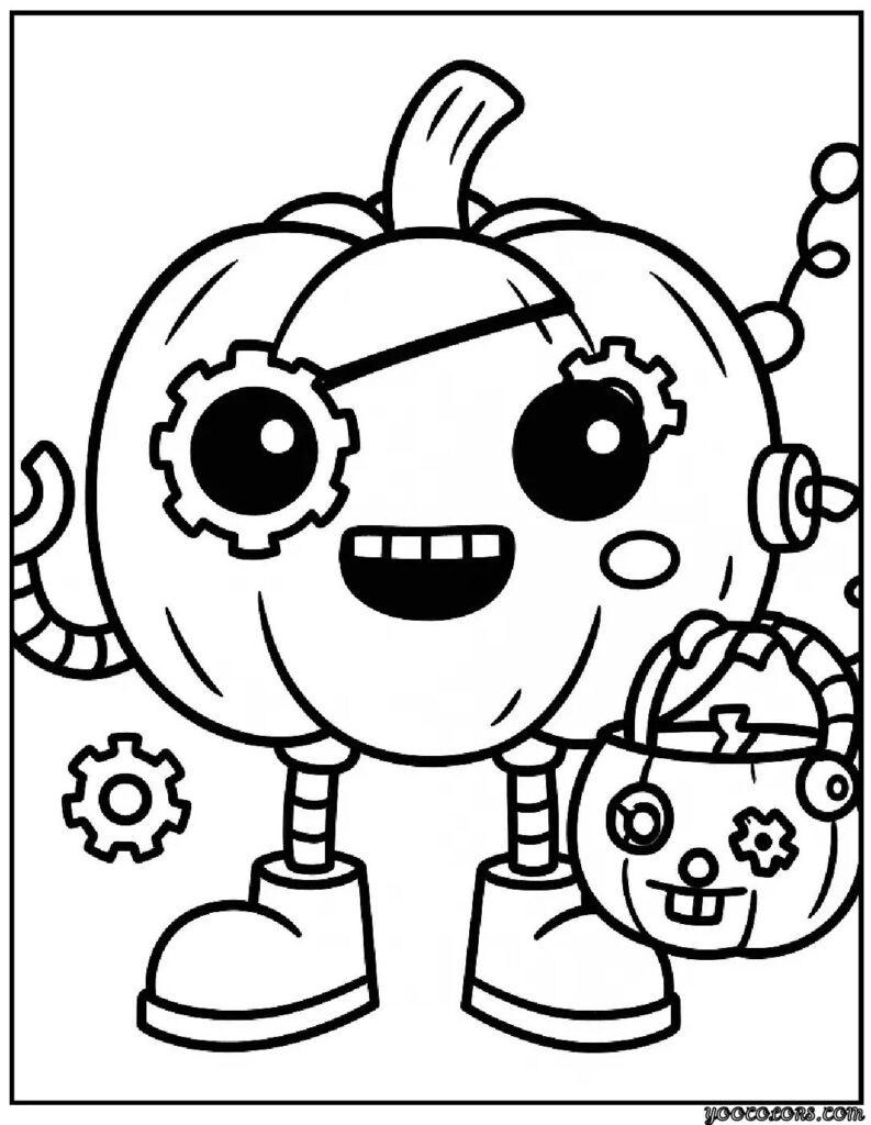 Pumpkin Coloring Pages: Fun, Printable, and Perfect for Fall 14 robot pumpkin.webp pdf
