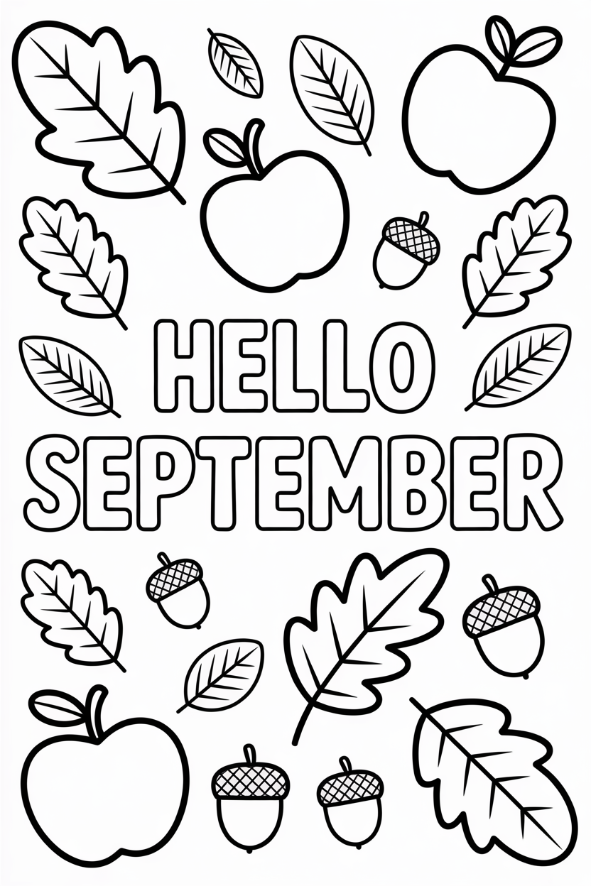 September Coloring Pages: Fun Fall & Back-to-School Printables for Kids 2 september coloring pages