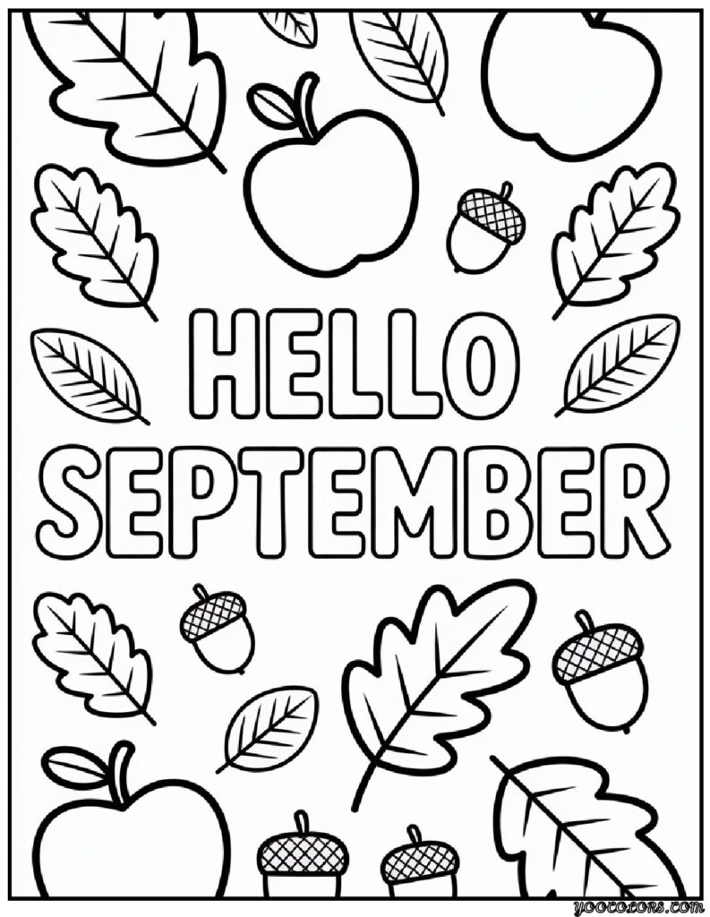 September Coloring Pages: Fun Fall & Back-to-School Printables for Kids 13 september coloring pages September Word Art pdf
