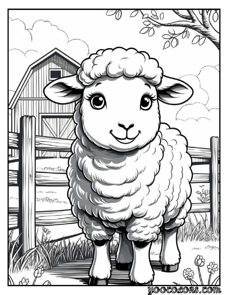 Farm Animal Coloring Pages: Top 20 Designs for Educational and Fun Activities 5 sheep coloring pages pdf