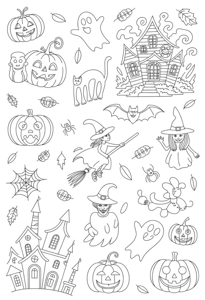 20 Halloween Coloring Pages for Fun and Creative Festive Activities 22 halloween coloring pages