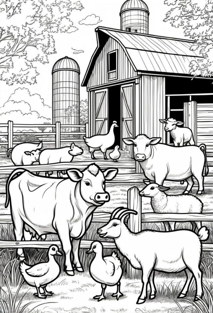 Top 20 Farm Animal Coloring Pages Free Printable PDF