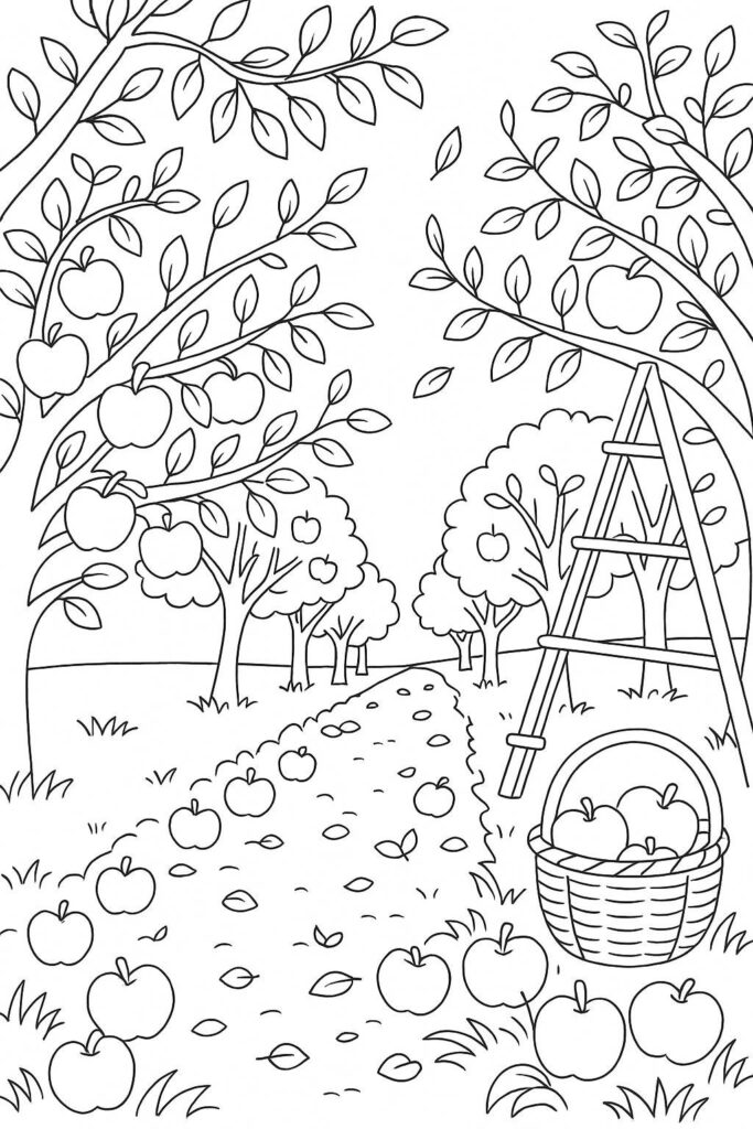 Fall Coloring Pages for Adults 19 Creative Designs to Inspire Relaxation 31 Apple orchards ready for picking