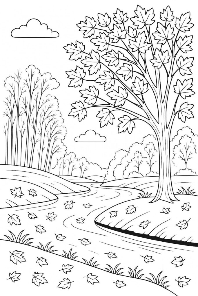 Fall Coloring Pages for Adults 19 Creative Designs to Inspire Relaxation 39 Sunset landscapes with glowing autumn colors