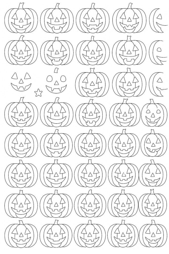 Fall Coloring Pages Free Printables: 20 Best Designs for All Ages 21 Jack-o'-lantern faces collection