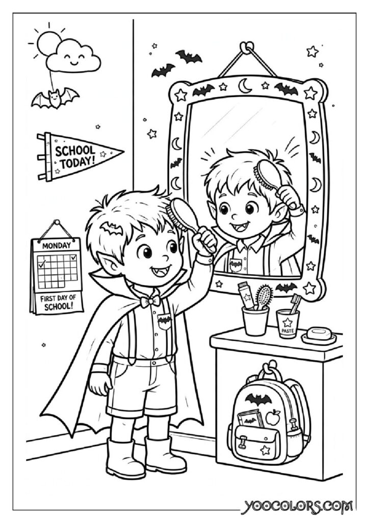 48 Halloween Coloring Pages for Fun and Creative Festive Activities 34 vampire kid morning routine pdf