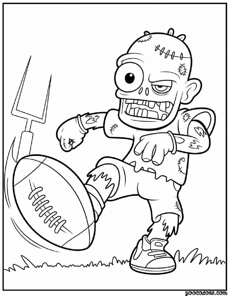 Zombie Coloring Pages: Scary, Cute, and Creative Free Printables 14 zombie coloring pages football zombie plants vs zombies pdf
