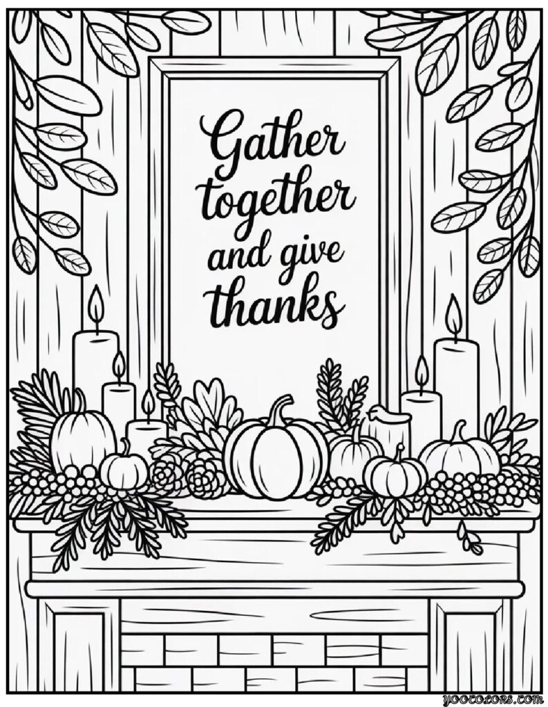 Thanksgiving Coloring Pages Free – Fun, Printable, and Creative for the Holiday Season 5 Cozy Hearth Still Life.webp pdf