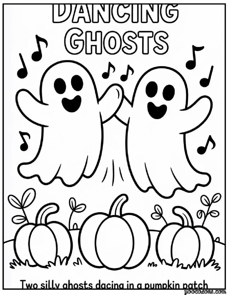 Cute Halloween Ghost Coloring Pages – Free & Fun Printables for Kids 4 Cute Halloween Ghost Coloring Pages Dancing Ghosts.webp pdf
