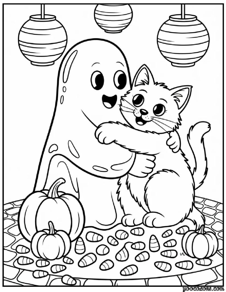 Cute Halloween Ghost Coloring Pages – Free & Fun Printables for Kids 5 Cute Halloween Ghost Coloring Pages Ghost and Cat Friends.webp pdf