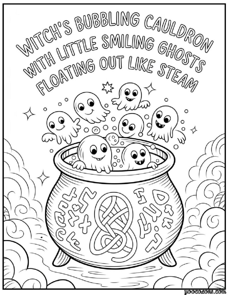 Cute Halloween Ghost Coloring Pages – Free & Fun Printables for Kids 10 Cute Halloween Ghost Coloring Pages Magical Ghost Cauldron.webp pdf