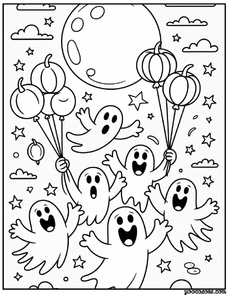 Cute Halloween Ghost Coloring Pages – Free & Fun Printables for Kids 3 Cute Halloween Ghost Coloring Pages balloon ghost party.webp pdf
