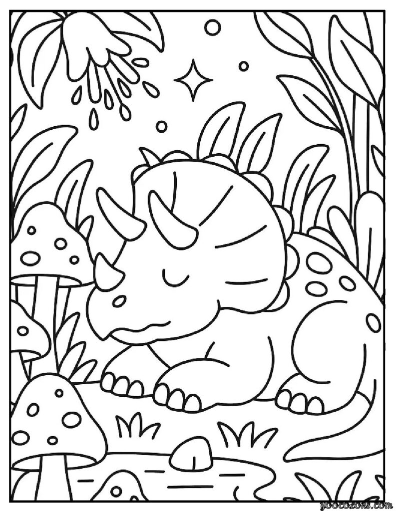 Dinosaur Coloring Pages Triceratops – Fun Free Printables for All Ages 6 Dinosaur Coloring Pages Triceratops Bioluminescent Jungle.webp pdf