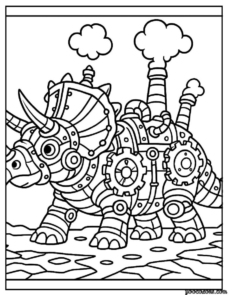 Dinosaur Coloring Pages Triceratops – Fun Free Printables for All Ages 7 Dinosaur Coloring Pages Triceratops Steampunk Triceratops pdf