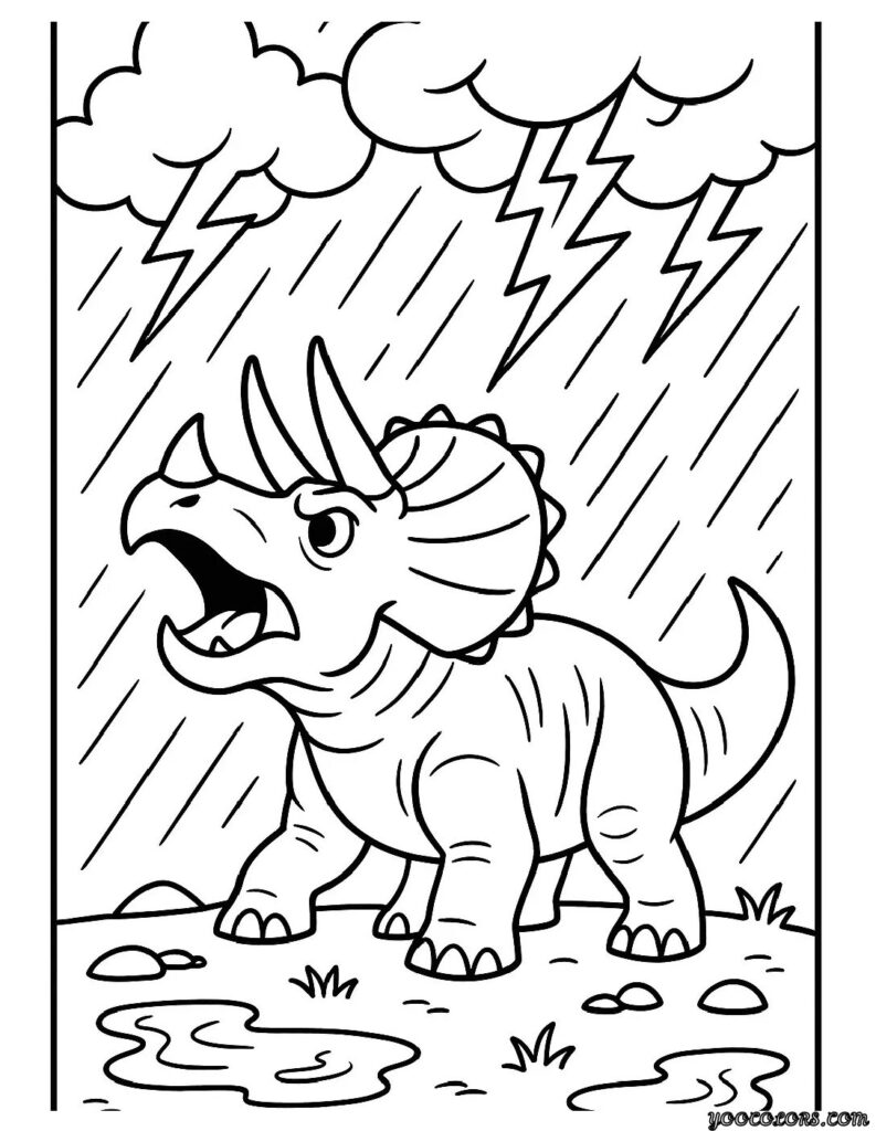 Dinosaur Coloring Pages Triceratops – Fun Free Printables for All Ages 15 Dinosaur Coloring Pages Triceratops Thunderstorm Triceratops pdf