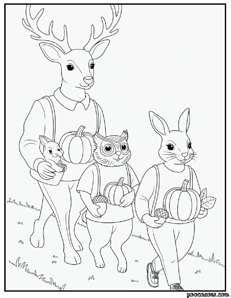 Fall Coloring Sheets: Fun, Cozy, and Printable Autumn Activities 4 Fall Coloring Sheets Fall Forest Animals Parade.webp pdf