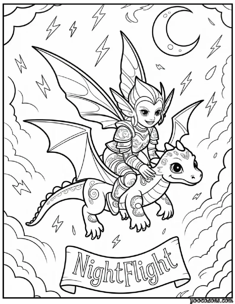 Gothic Fairy Coloring Pages: A Magical & Spooky Coloring Adventure 8 Gothic fairy coloring pages Gothic Fairy Dragon Rider.webp pdf