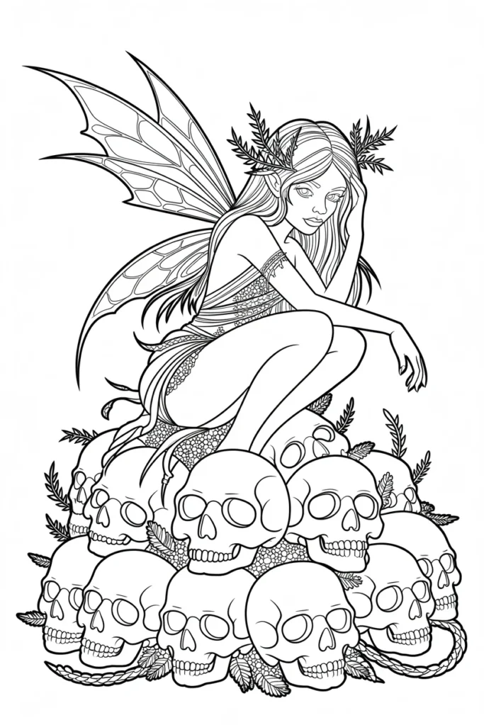 Gothic Fairy Coloring Pages: A Magical & Spooky Coloring Adventure 2 gothic fairy coloring pages