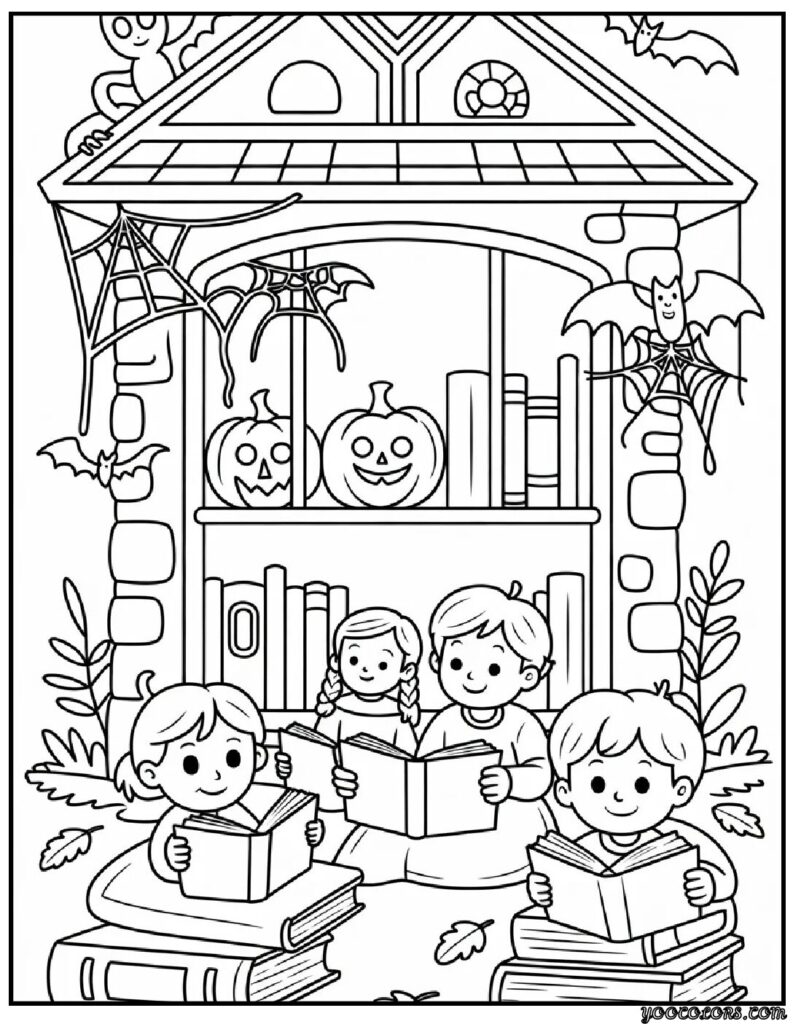 Halloween Coloring Pages Pumpkin – Free Printables & Fun Ideas 7 Halloween Coloring Pages Pumpkin Pumpkin Library Night.webp pdf