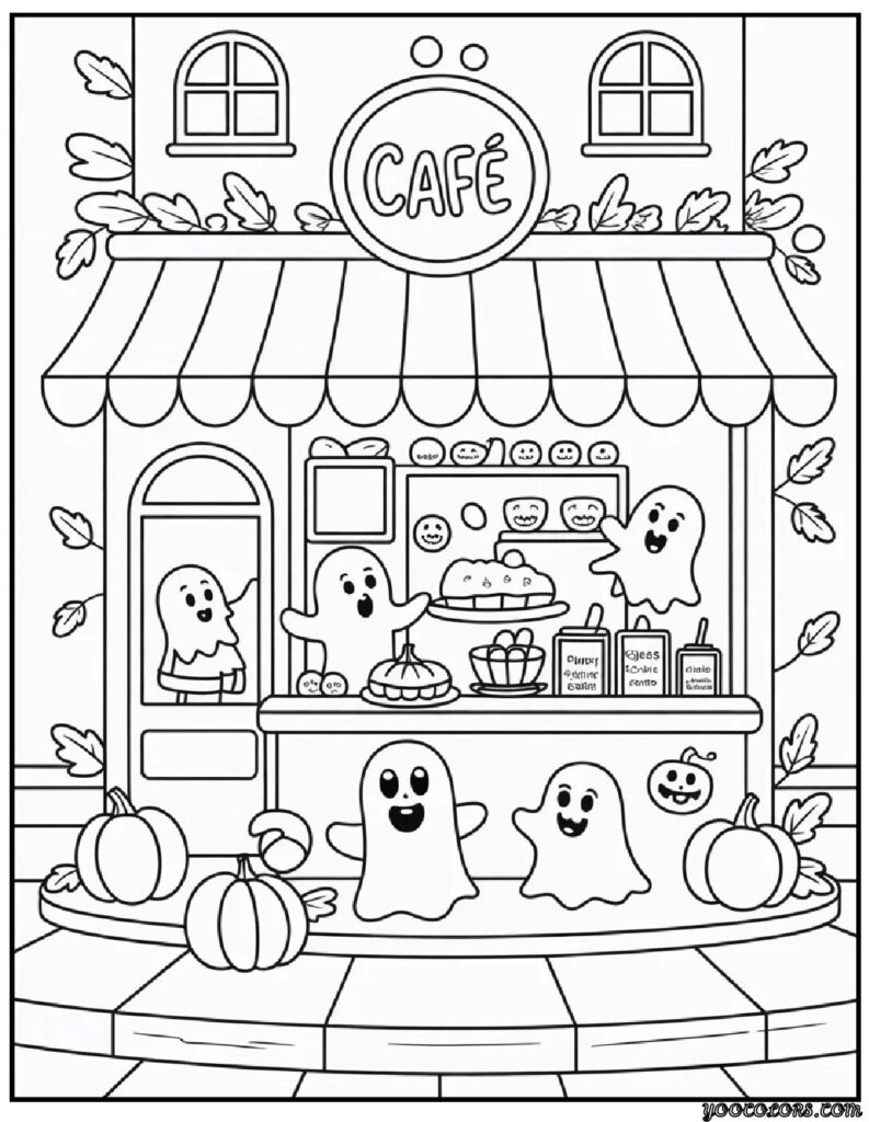 Halloween Coloring Sheets Free – Printable & Fun for Kids and Families 11 Halloween Coloring Sheets Free ghost hot chocolate cafe.webp pdf