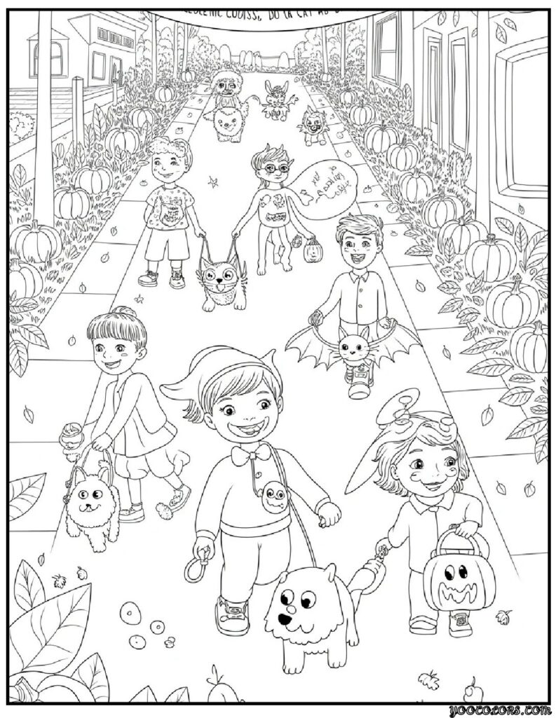 Halloween Coloring Sheets Free – Printable & Fun for Kids and Families 8 Halloween Coloring Sheets Free monster pet parade.webp pdf