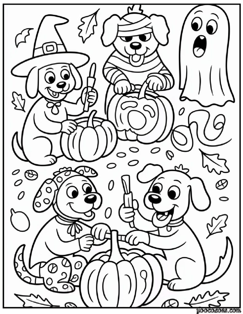 Halloween Dog Coloring Pages: Spooky-Cute Fun for Kids & Adults 8 Halloween Dog Coloring Pages Pumpkin Carving Party with Dogs.png 1 pdf