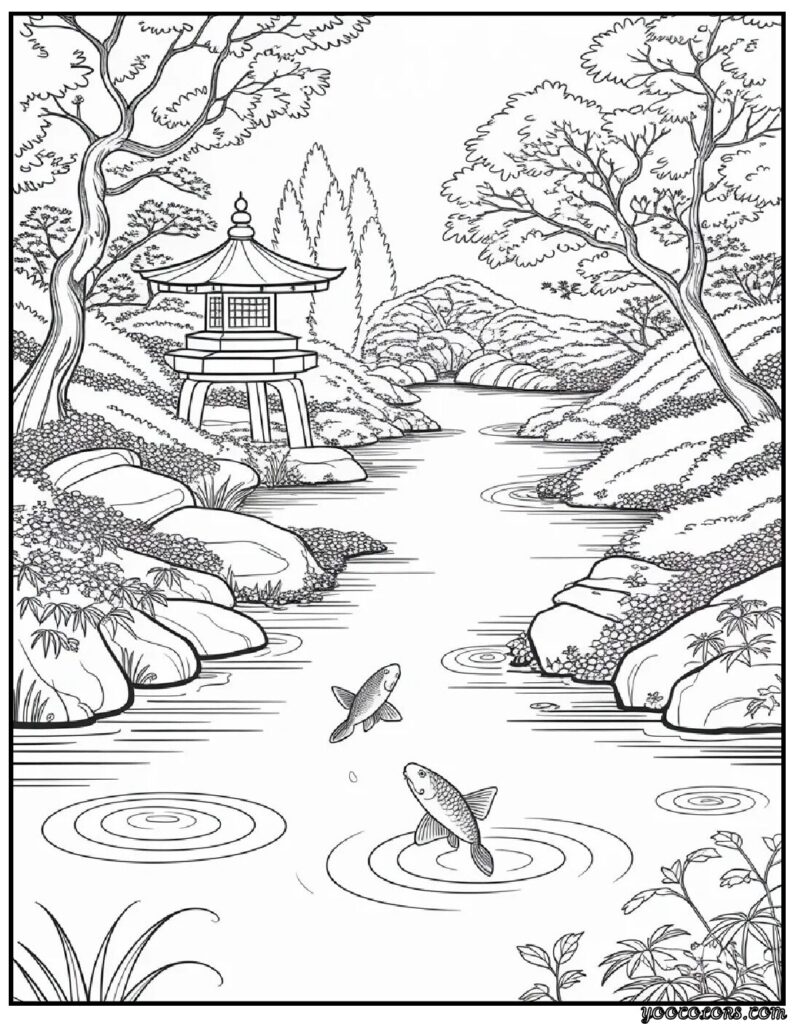 Autumn Fall Coloring Pages – Cozy, Printable & Fun for All Ages 3 Japanese Garden in Fall.webp autumn fall coloring pages pdf