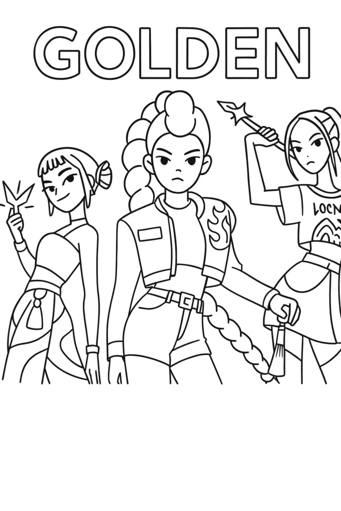 Kpop Demon Hunters Coloring Pages – Free, Cute & Easy Designs 2 kpop demon hunters coloring pages